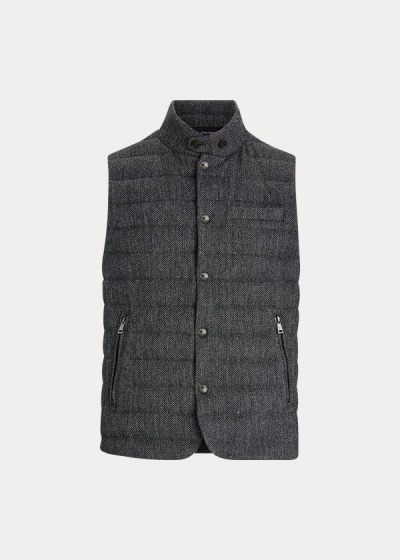 Men's Ralph Lauren Tweed Down Vests | 246791MTS